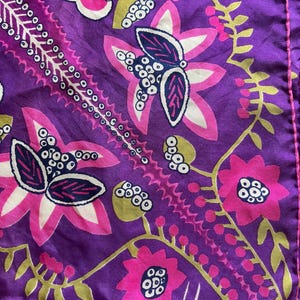 Vintage Vera Neumann Pink Purple Flower/Floral Silk Scarf Scarves by Vera Japan