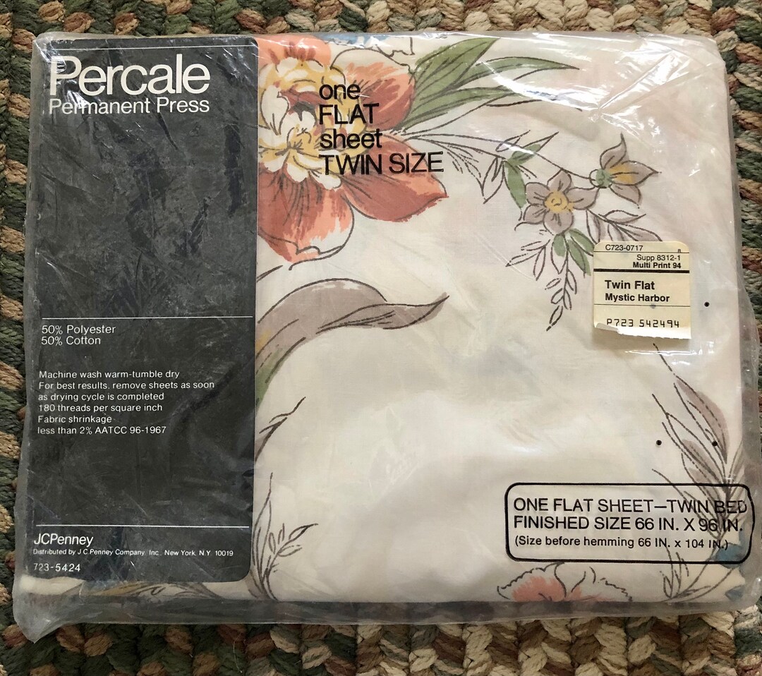 Vintage 70s JC Penney Percale Permanent Press Mystic Harbor Etsy
