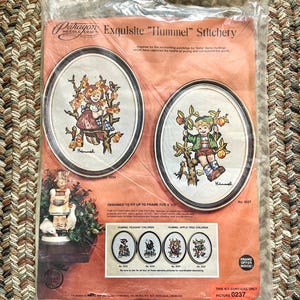 Vintage 70s Paragon Crewel Hummel Apple Tree Children Stitchery Kit #237 Boy