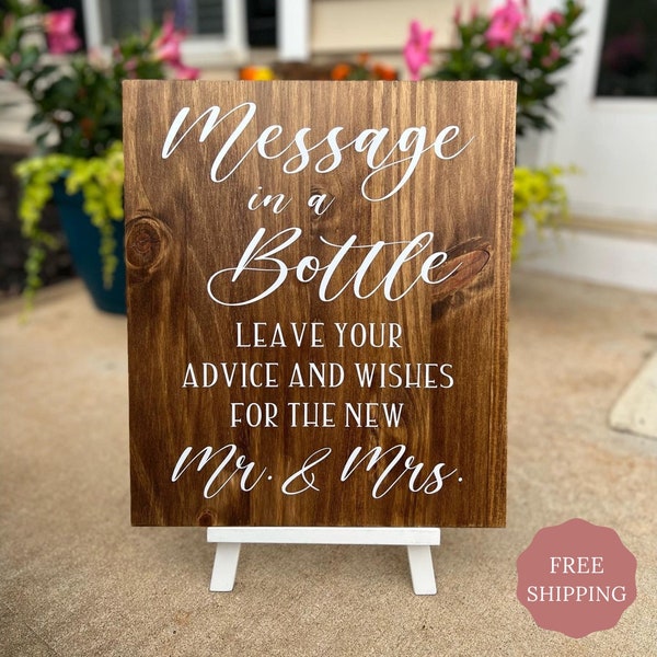 Message in a Bottle Wedding Sign | wedding advice sign | advice and wishes for the new mr. and mrs.