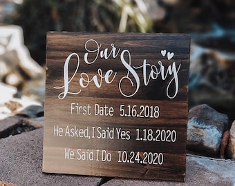 Our Love Story Sign |  Important Dates | Relationship Sign | Special Dates | Wedding Date Sign | Farmhouse Wedding Sign