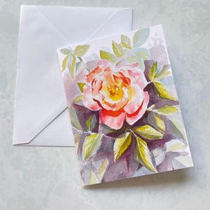 Rose Greeting Card, Watercolor Print