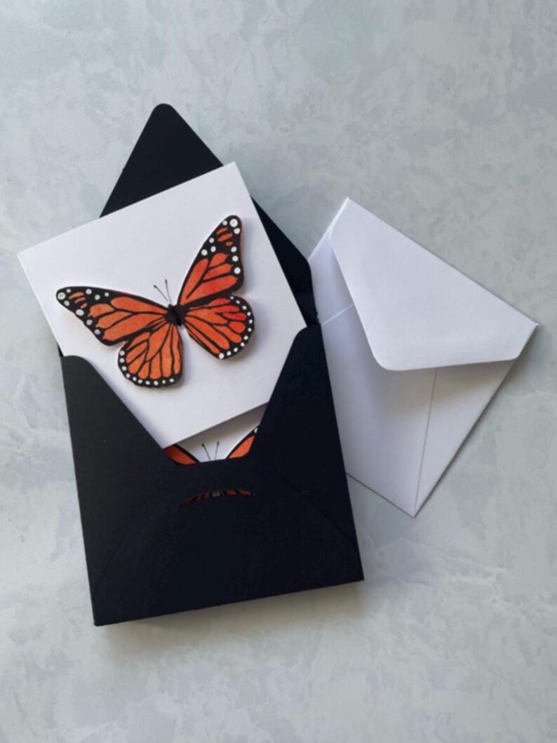 Mini Monarch Butterfly Greeting Cards, Set of 5 - Etsy