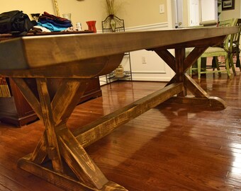 Thick Top Farmhouse Table (X-Style)