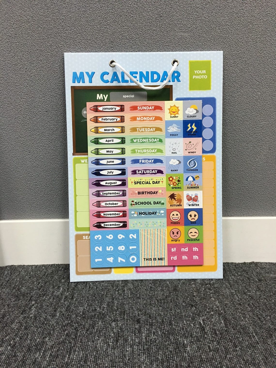 Calendar educational board white board preschool Etsy