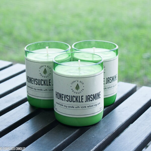 Specially made for DANA - 5 soy candles in recycled beer bottles of 5 oz
