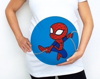 Superhero maternity shirt, Pregnancy shirt, Maternity costume, Gender reveal shirt, Halloween maternity shirt, Pregnancy announcement shirt