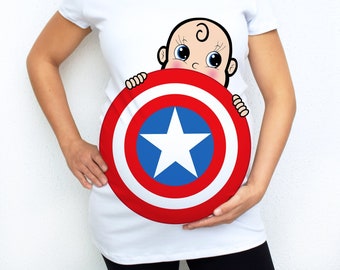 Superhero baby girl maternity shirt, Maternity costume, Fourth of July maternity shirt, Halloween maternity shirt, Superhero baby boy shirt