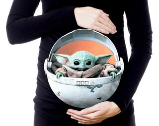 MoonWorks Maglietta 1° Compleanno Baby Yoda – Cotone Bio Con Frazione "Aufpassen Du Musst", 92/98 Cm