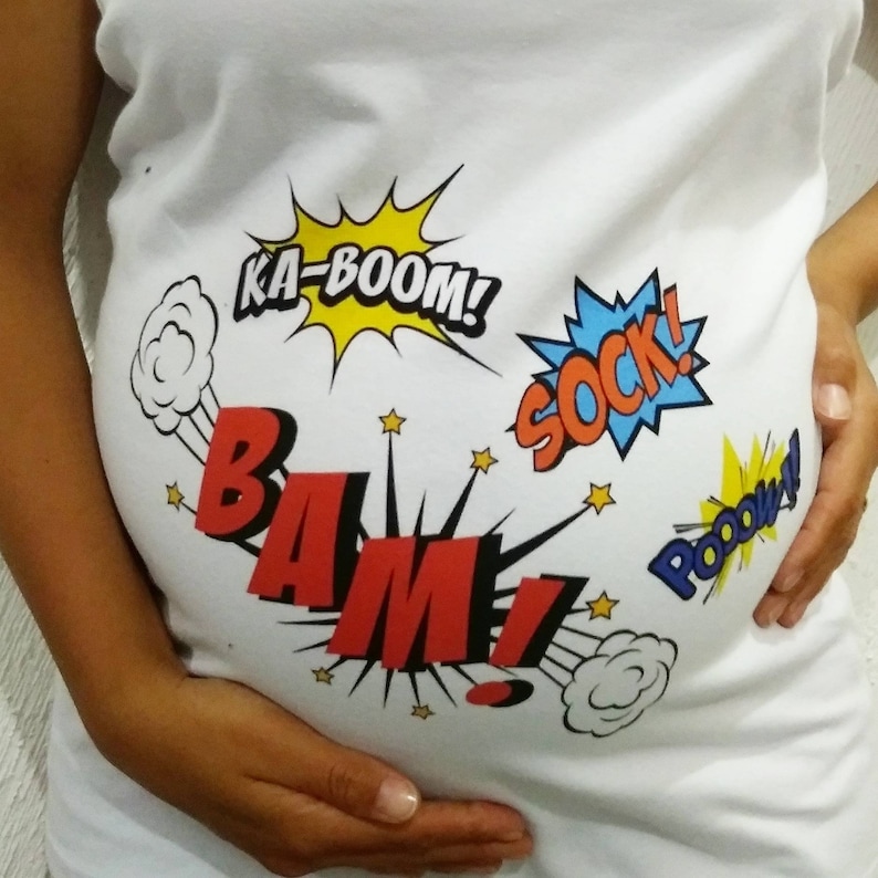 Superhero maternity shirt, Baby kicks maternity shirt, Pregnancy announcement shirt, Expecting Mom, Pregnant shirt, First Mother's Day shirt image 3