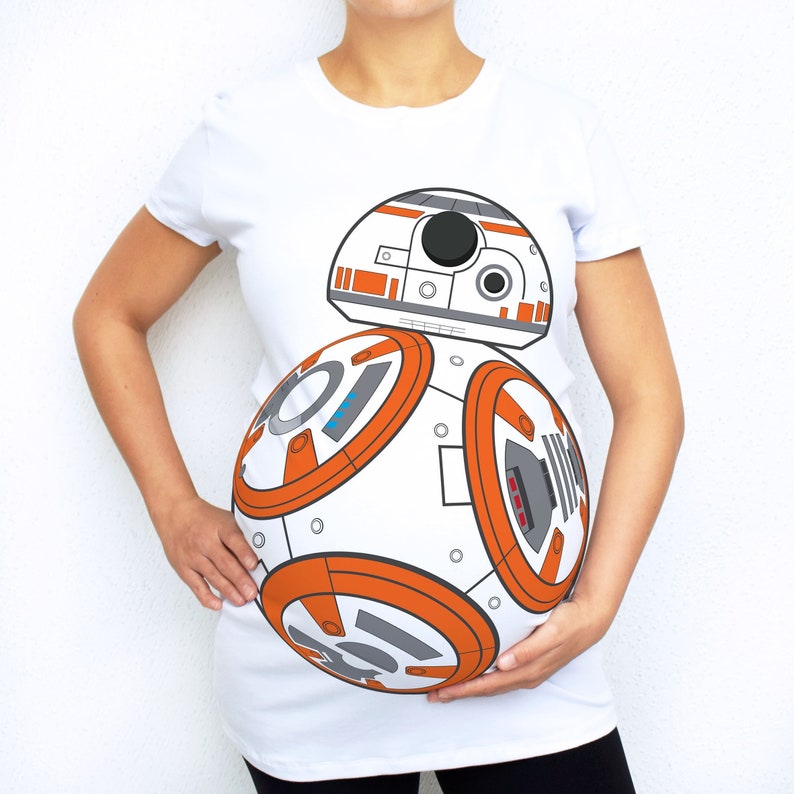 BB8 maternity shirt, Thats no moon maternity shirt, Halloween maternity shirt, BB8 cosplay, Maternity costume, Halloween shirt women image 1