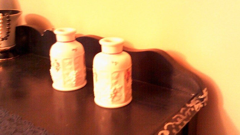 A Lot of Two Hand-Painted Westmoreland Co.Vintage BottlesGlasses