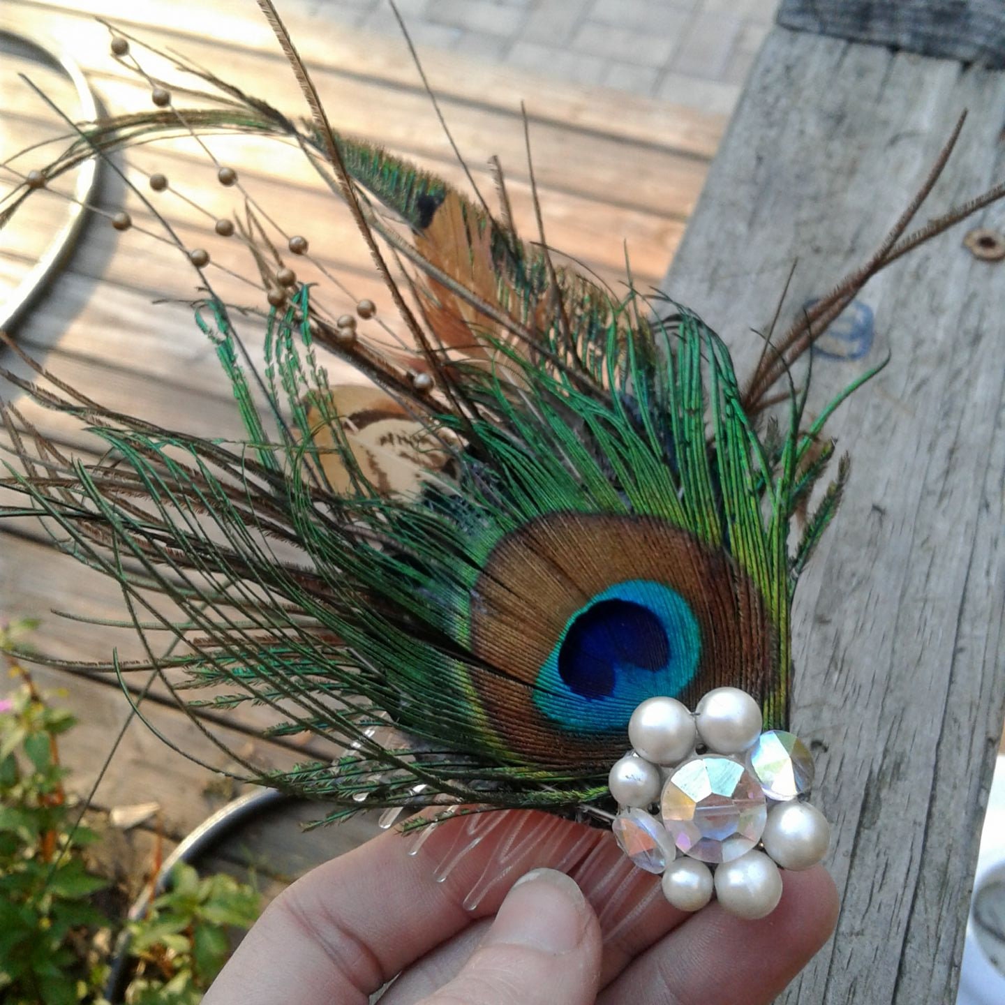 Peacock Feather Hair Piece Etsy