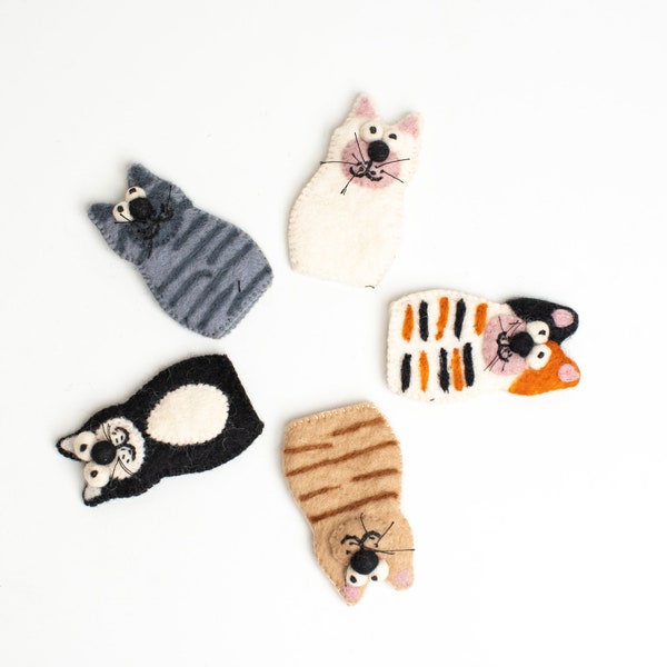 Felt Cat Finger Puppet Etsy