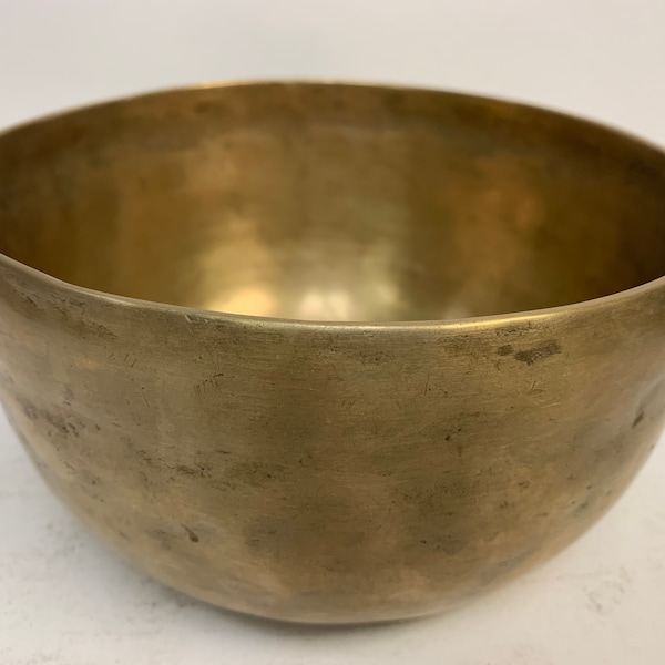 7.6" A# Chakra 464hz Antique Deep sounding Healing Singing Bowl ID#N108