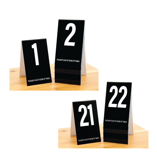 Plastic Table Numbers 1-40, Tent Style Numbers, Black w/white, Free Shipping