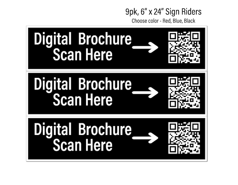 Car Code Rider Blue 9pk Digital Brochure Sign Riders, Custom Printed W/ QR Code, Corrugated ...
