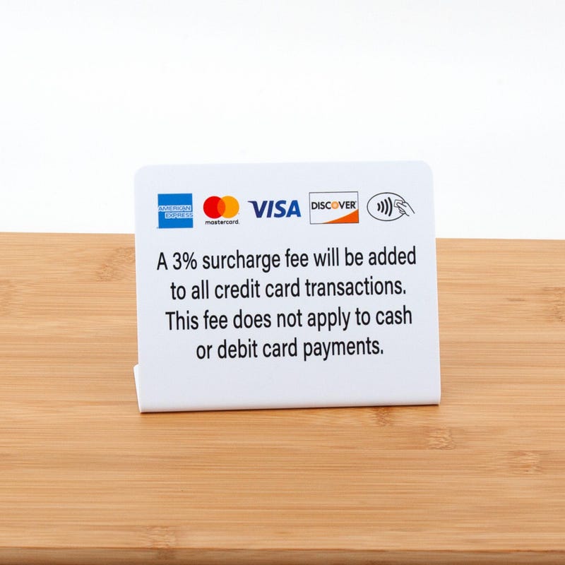 3% Credit Card Fee Sign - Etsy