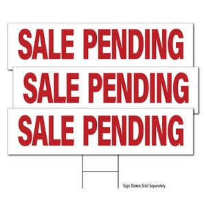6pk, Sale Pending Real Estate Sign Riders, Double Sided, Corrugated Plastic, Free Shipping