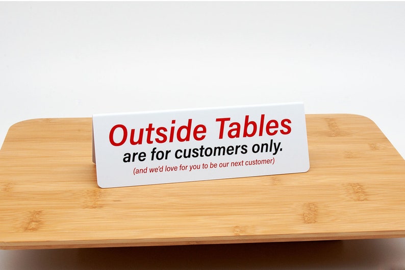 15pk Outside Tables Are for Customers Signs, Plastic Tent Style, Free ...
