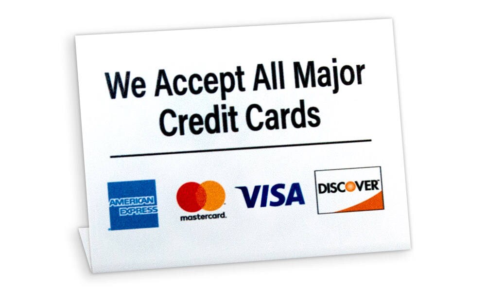 We Accept All Major Credit Cards L Style Counter Sign 10 Etsy UK