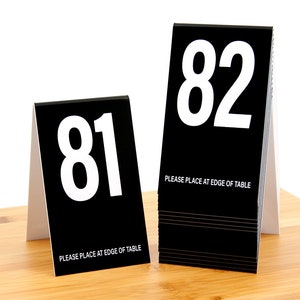 Plastic Table Numbers 1-100, Black W/white, Tent Style Numbers, Free ...