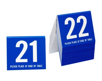 Plastic Table Numbers 21-40, Tent Style Numbers, Various Color Choices w/ White Number, Free Shipping