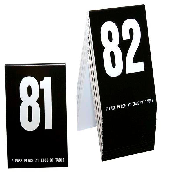 Plastic Table Numbers 81-100, Tent Style Numbers, Various Color Choices w/White Number, Free Shipping