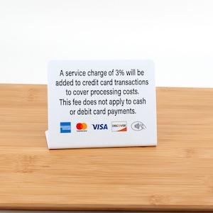 Credit Card Surcharge Sign - Etsy