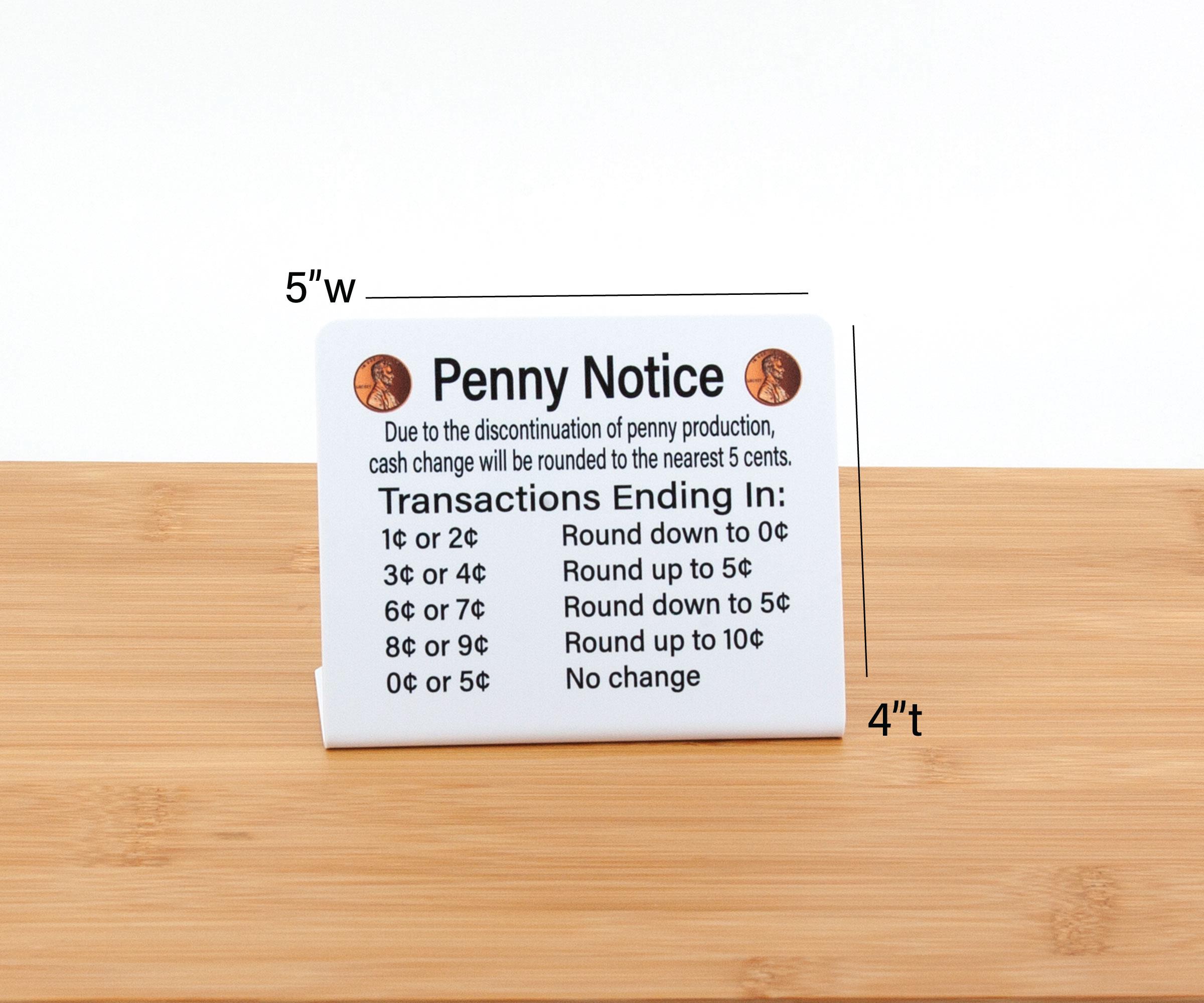 Attending Rounding Sign 3pk Cash Rounding Notice Signs – Penny Rounding to Nearest 5 Cent ...