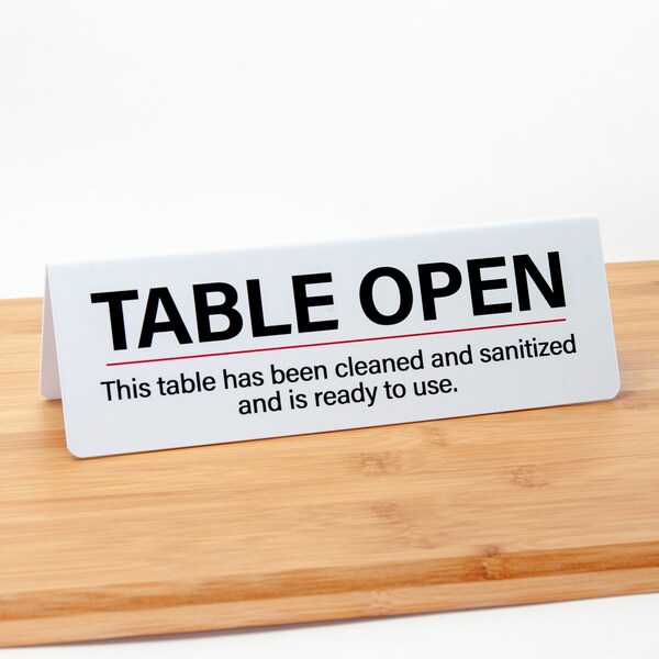 Table Open Signs, 15pk, Tent Style Plastic Signs, Free Shipping