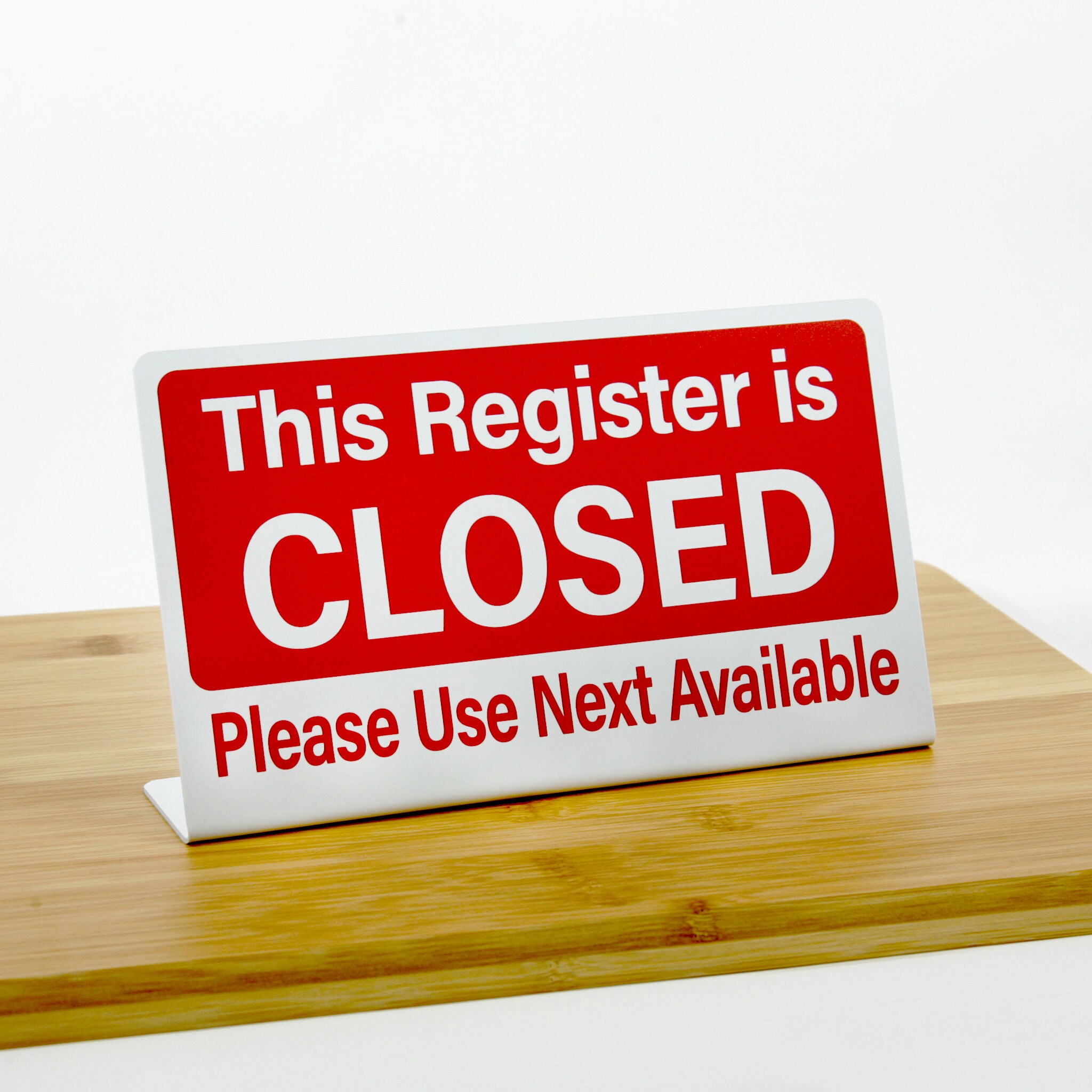 12pk Register Closed Signs, L Style, Red W/ White, Free