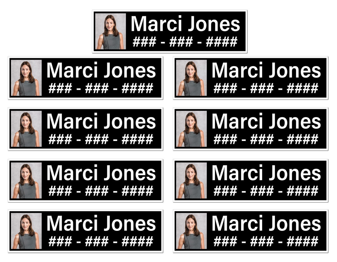 9pk Real Estate Sign Riders, Picture, Name and Number, Choose Color ...
