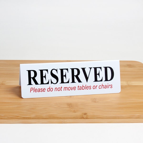RESERVED Table Signs, 15 Pack Tent Style Plastic Signs, Free Shipping