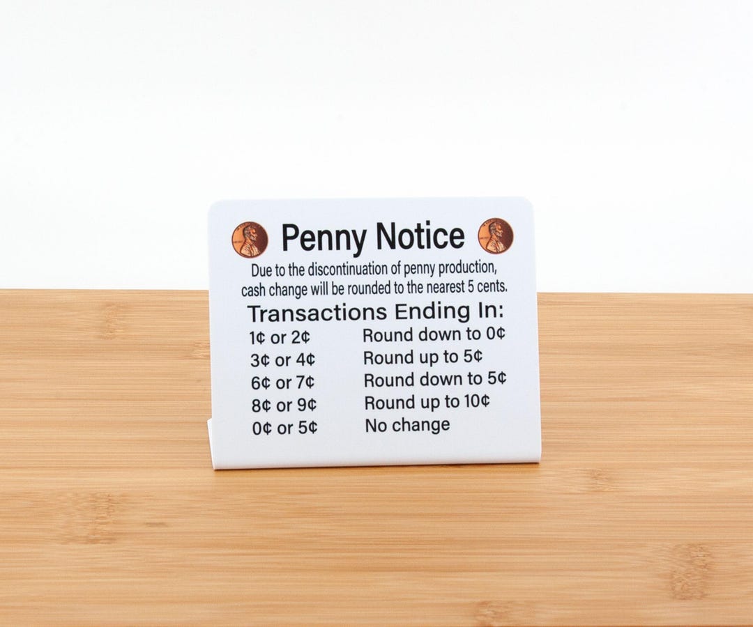 3pk Cash Rounding Notice Signs – Penny Rounding to Nearest 5 Cent ...
