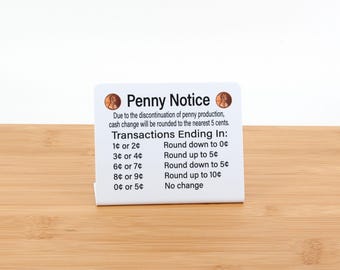3pk Cash Rounding Notice Signs – Penny Rounding To Nearest 5 Cent, Business Payment Sign
