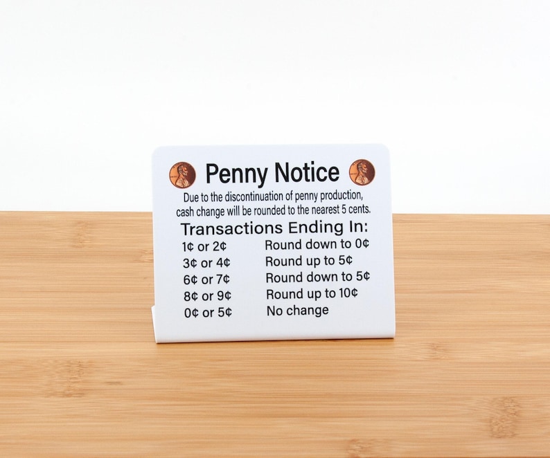 3pk Cash Rounding Notice Signs – Penny Rounding to Nearest 5 Cent ...