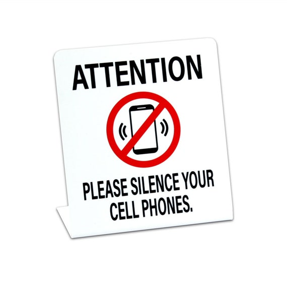 please silence your cell phones 3 pack plastic counter sign etsy please silence your cell phone sign