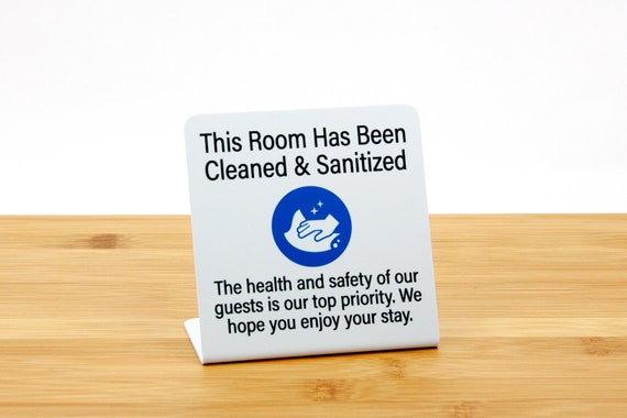 This Room Has Been Cleaned & Sanitized, 36pk Signs, Plastic  display picture 2