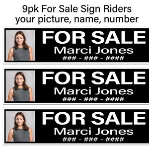 9pk Custom Riders, FOR SALE, Picture, Name and Number, Black w/ White, Corrugated Plastic, Free Shipping