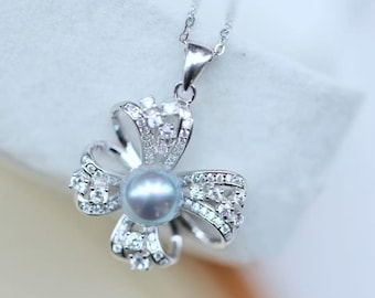 海水真珠 6.5mm マダマ スターリングシルバー ペンダント＆チェーン