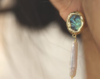 Baroque Pearl Drop Earrings, Vintage Wedding Earrings, Gift for Her