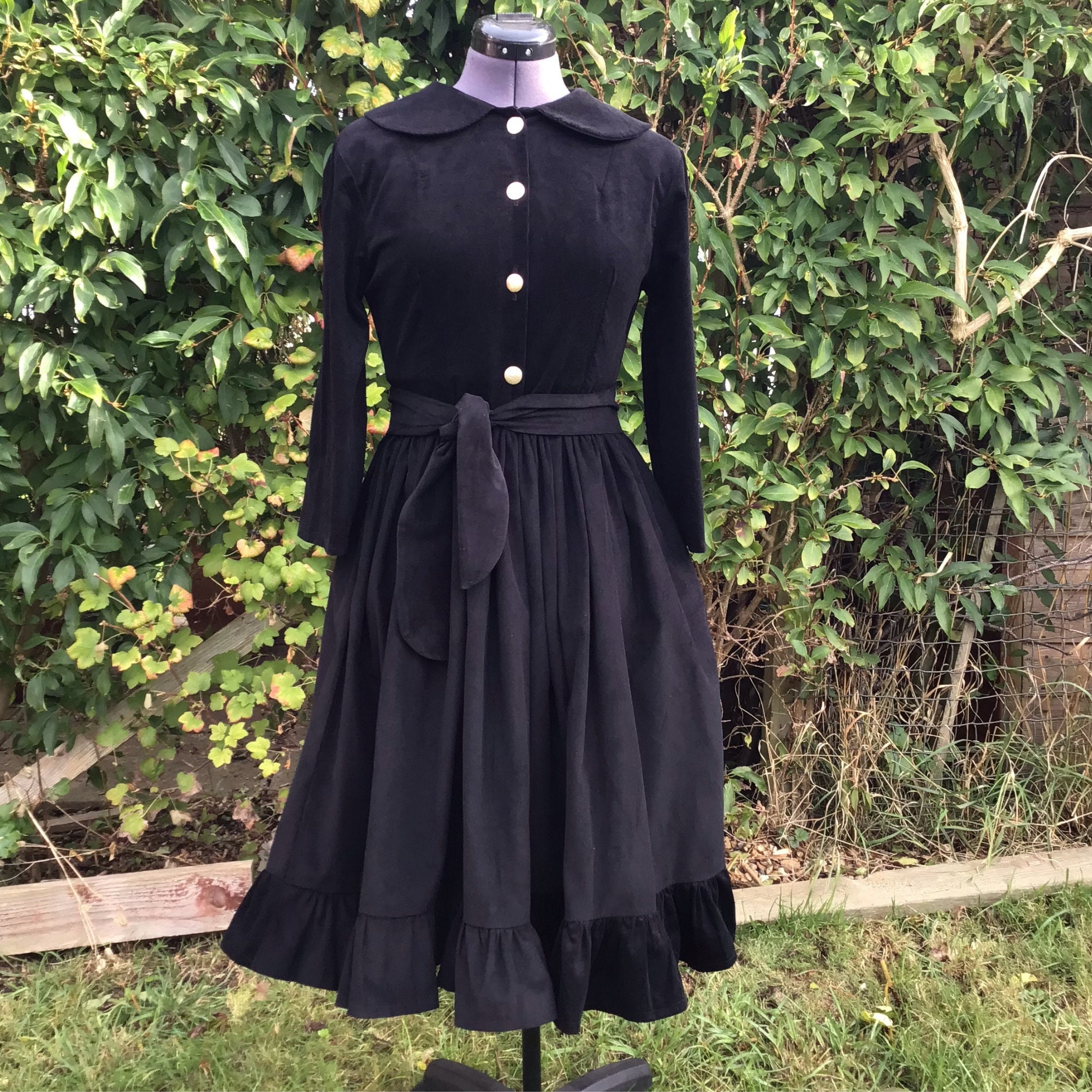 Shirt Dress in Pin Corduroy With Peter Pan Collar - Etsy UK