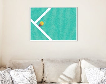 Minimalist Tennis Court Poster, Color Block, Mid Century Modern Style, Gift For Tennis Fan, Sports Poster, 2 Print Digital Download Bundle