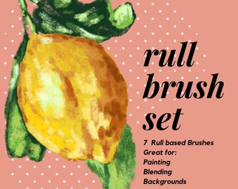 Procreate Texture Brush Set Painterly Rull Texture Brush Pack for Procreate, Painterly Brushes, Blending, Texture Brushes Digital Download