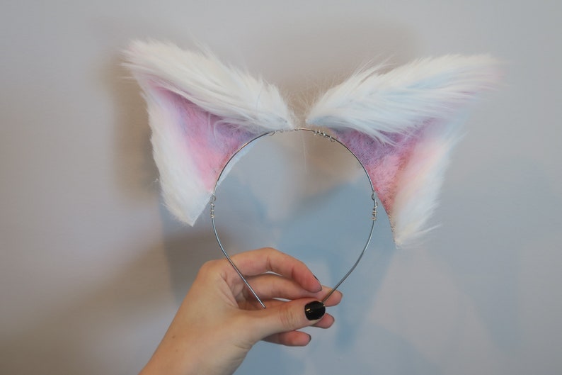 Large White Cat Ears