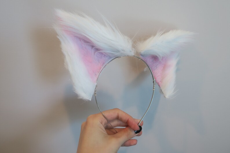 Large White Cat Ears