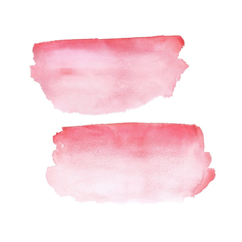 Pink Watercolor Wash Clip Art Brush Strokes Backgrounds Etsy