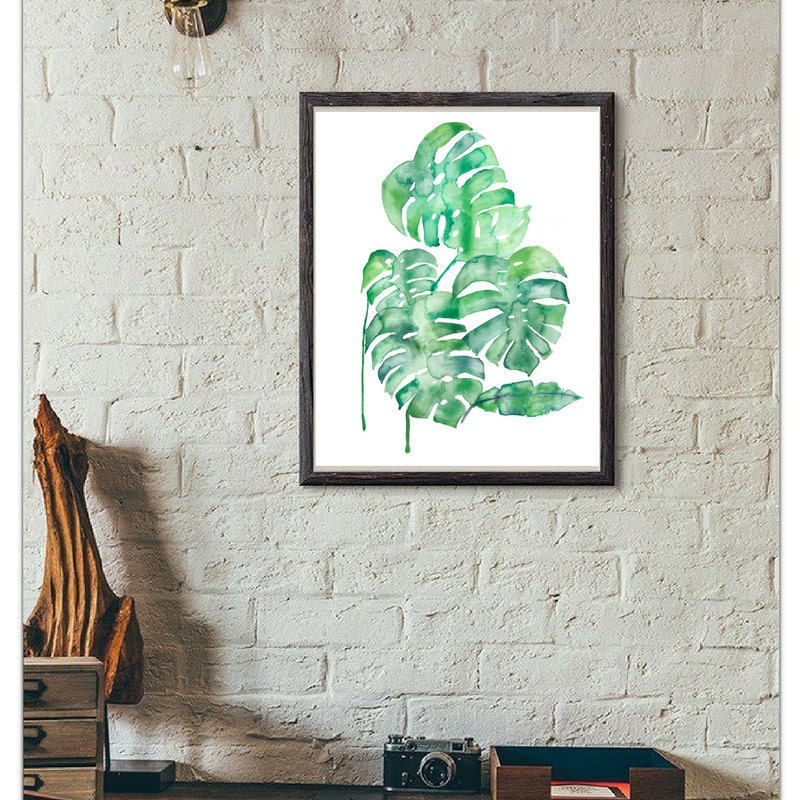 MONSTERA LEAF PRINTABLE Watercolor Original Artwork - Etsy Australia