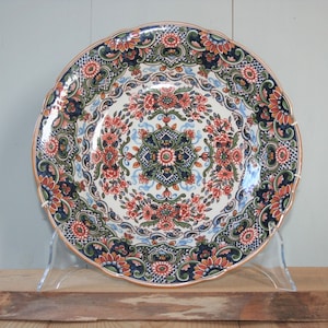 MAKKUM Royal TICHELAAR Large Wallplate /Handmade and Handpainted Polychrome wall plate/ Friesland the Netherlands